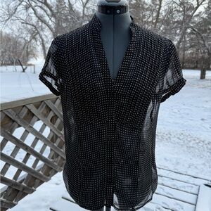 Cleo Black and White Polka Dot Blouse